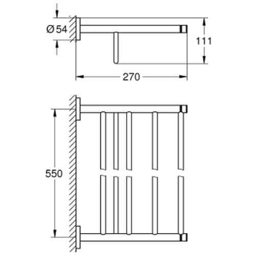 Grohe Essentials Multi Bath Towel Rack 60cm Brushed Hard Graphite 40800AL1