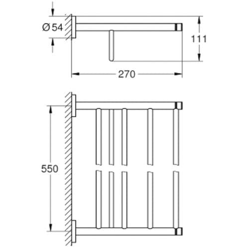 Grohe Essentials Multi Bath Towel Rack 60cm Brushed Warm Sunset 40800DL1
