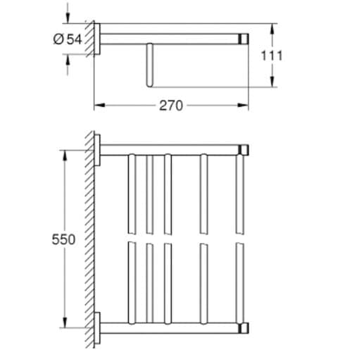 Grohe Essentials Multi Bath Towel Rack 60cm Cool Sunrise 40800GL1
