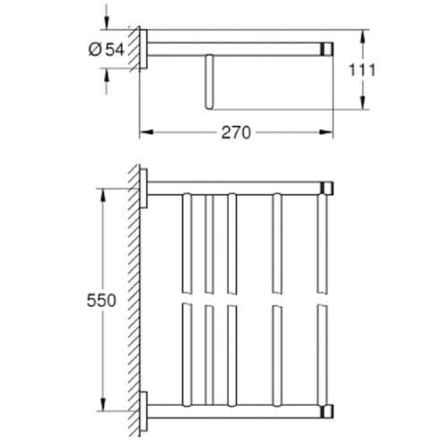 Grohe Essentials Multi Bath Towel Rack 60cm Hard Graphite 40800A01