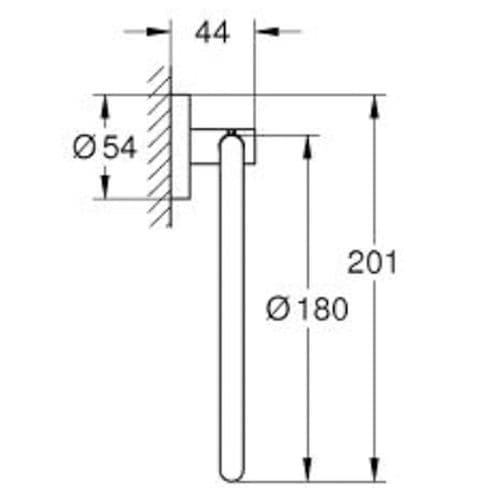 Grohe Essentials Towel Ring Brushed Hard Graphite 40365AL1
