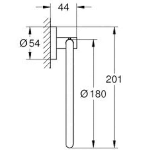 Grohe Essentials Towel Ring Hard Graphite 40365A01
