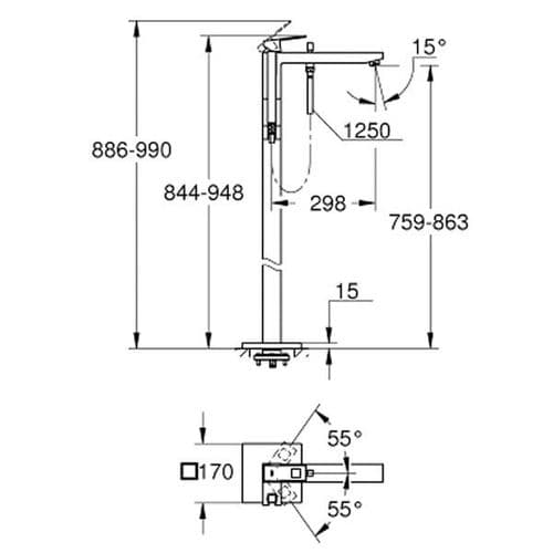 Grohe Eurocube Single Lever Bath Mixer 23672000 Spare Parts