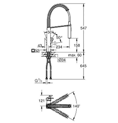 Grohe Eurocube Single-lever Kitchen Sink Mixer 31395000