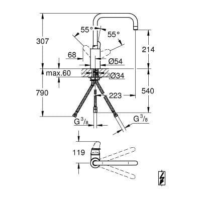 Grohe Eurodisc Cosmopolitan Single-lever Kitchen Sink Mixer 31242002 Spare Parts