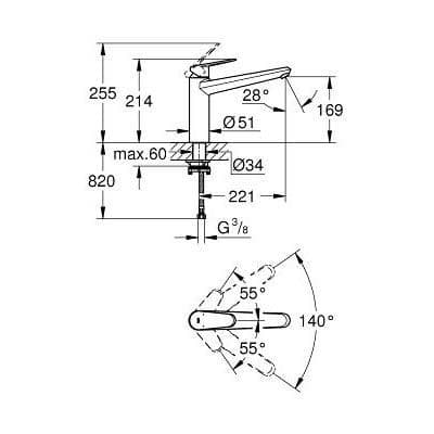 Grohe Eurodisc Cosmopolitan Single-lever Kitchen Sink Mixer 33312002 Spare Parts