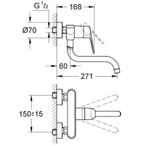 Grohe Eurodisc Cosmopolitan Single-lever Kitchen Sink Mixer 33772002