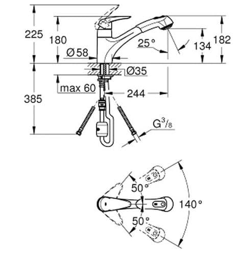 Grohe Eurodisc Single-lever Kitchen Sink Mixer 32257001