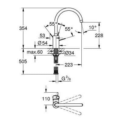 Grohe Eurosmart Cosmopolitan Single-lever Kitchen Sink Mixer 3284300E Spare Parts