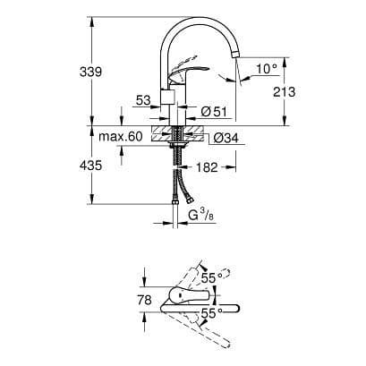 Grohe Eurosmart Single-lever Kitchen Sink Mixer 33202002