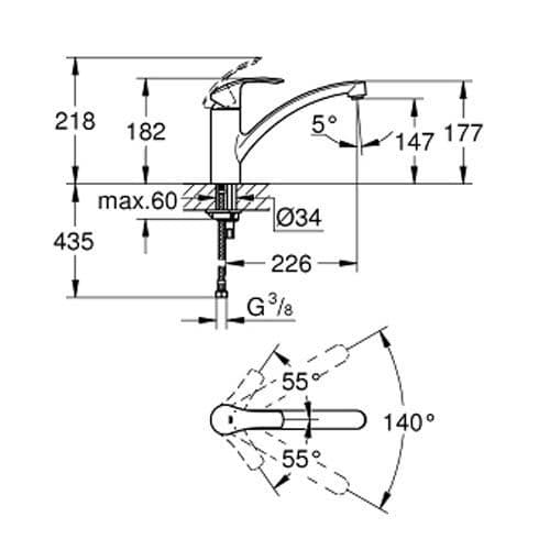 Grohe Eurosmart Single-lever Kitchen Sink Mixer 33281002 Spare Parts
