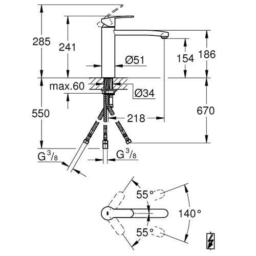 Grohe Eurostyle Cosmopolitan Single-lever Kitchen Sink Mixer 31154002 Spare Parts