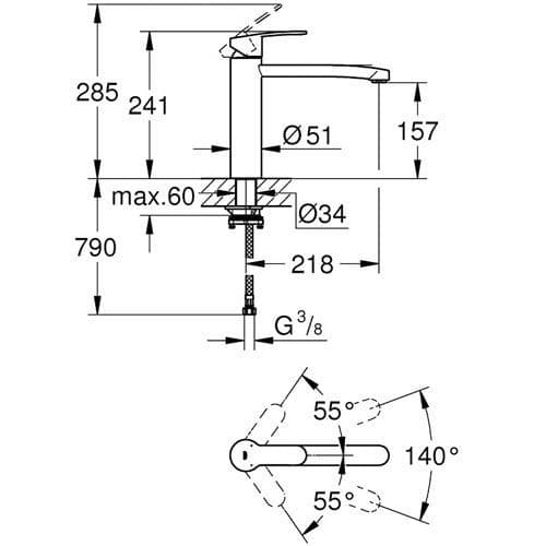 Grohe Eurostyle Cosmopolitan Single-lever Kitchen Sink Mixer 31159002 Spare Parts