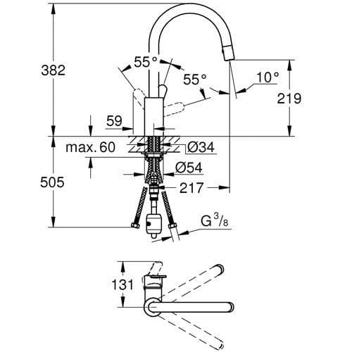 Grohe Eurostyle Cosmopolitan Single-lever Kitchen Sink Mixer 31482002 Spare Parts