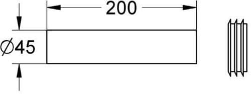 Grohe Extension 200mm Flush Pipe For Cistern - 37489000