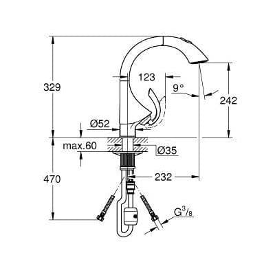 Grohe K4 Single-lever Kitchen Sink Mixer 33782000 Spare Parts