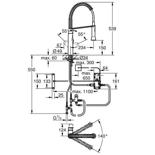 Grohe K7 Foot Control Single-lever Kitchen Sink Mixer 30312000
