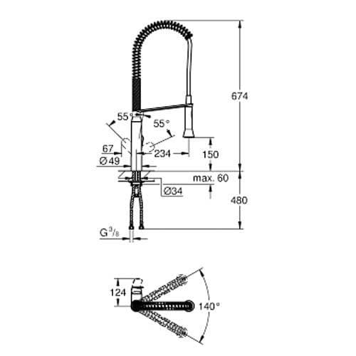 Grohe K7 Single-lever Kitchen Sink Mixer 32950000 Spare Parts