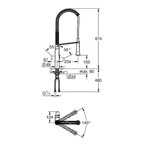 Grohe K7 Single-lever Kitchen Sink Mixer 32950DC0 Spare Parts