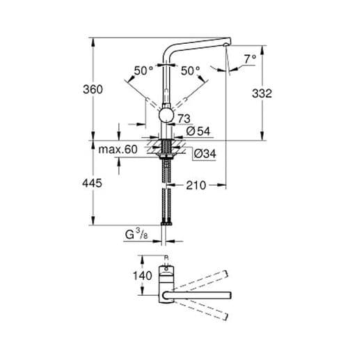 Grohe Minta Single-lever Kitchen Sink Mixer 31375DC0 Spare Parts