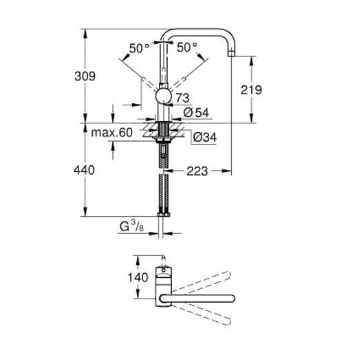 Grohe Minta Single-lever Kitchen Sink Mixer 32488DC0 Spare Parts