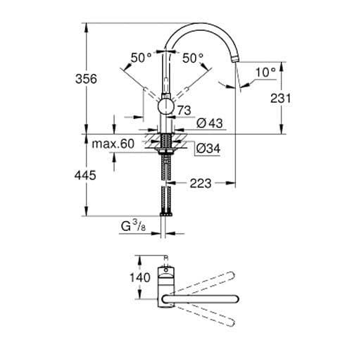 Grohe Minta Single-lever Kitchen Sink Mixer 32917000 Spare Parts