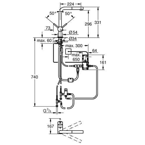 Grohe Minta Touch Electronic Single Handle Kitchen Sink Mixer 31360001