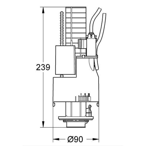 Grohe Old Style Eau2 Pneumatic Dual Flush Toilet Flush Valve 42774000