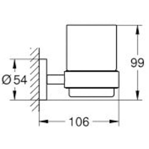 Grohe Quickfix Start Crystal Glass with Holder Chrome 41194000