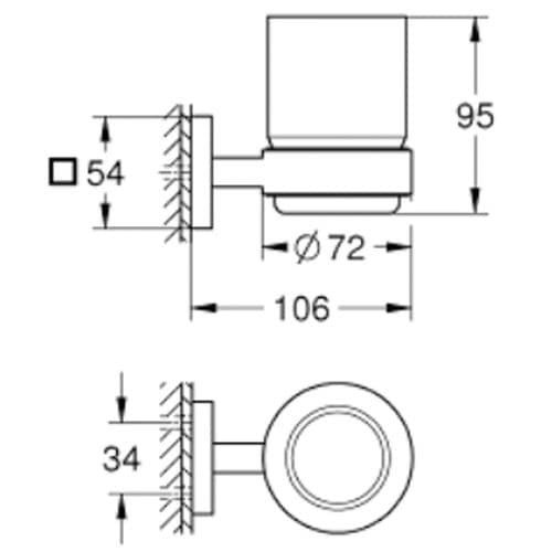 Grohe Quickfix Start Cube Crystal Glass with Holder Matte Black 410972430