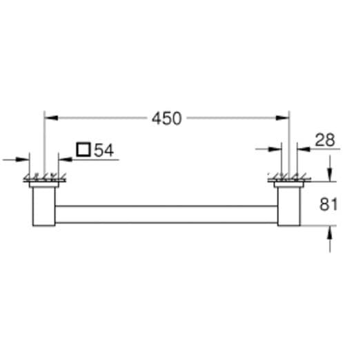 Grohe Quickfix Start Cube Grip Bar 50cm Chrome 41095000