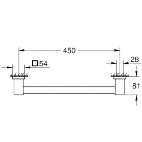 Grohe Quickfix Start Cube Grip Bar 50cm Matte Black 410952430