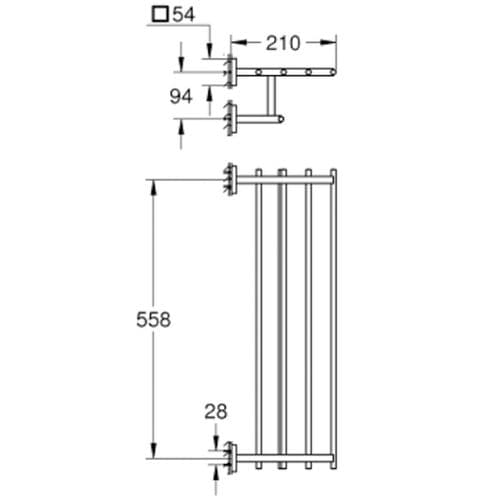 Grohe Quickfix Start Cube Multi Towel Rack 60cm Chrome 41099000