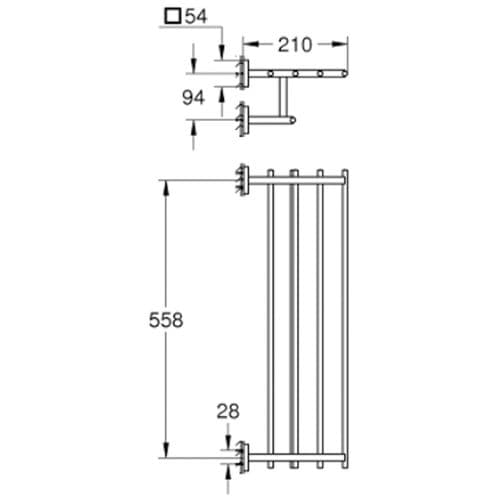 Grohe Quickfix Start Cube Multi Towel Rack 60cm Matte Black 410992430
