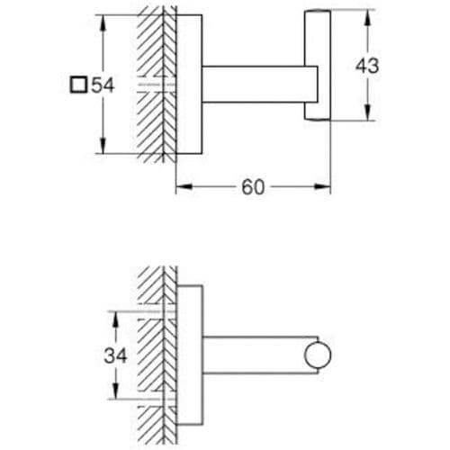 Grohe Quickfix Start Cube Robe Hook Matte Black 409612430