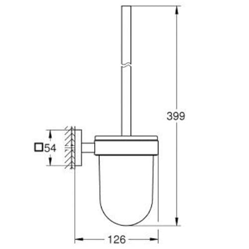 Grohe Quickfix Start Cube Toilet Brush Set Matte Black 409772430