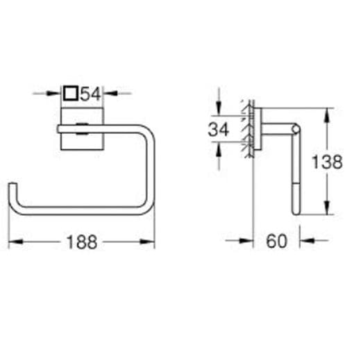 Grohe Quickfix Start Cube Towel Ring Chrome 40975000