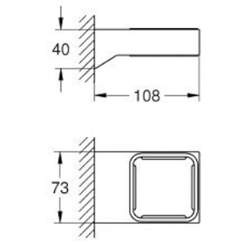 Grohe Selection Cube Glass Soap Dish Holder Chrome 40865000