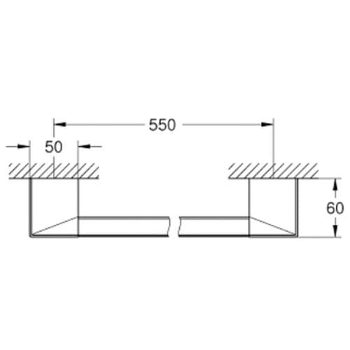 Grohe Selection Cube Grip Bar/Towel Bar 60cm 40807000