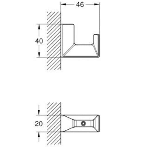 Grohe Selection Cube Robe Hook Chrome 40782000