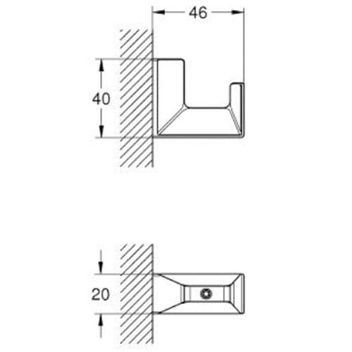 Grohe Selection Cube Robe Hook Phantom Black 102273KF00