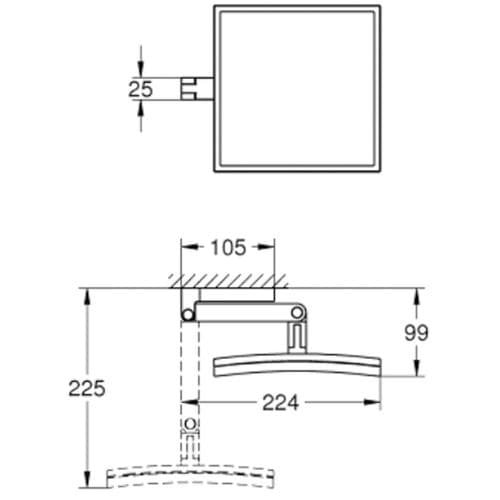 Grohe Selection Cube Shaving Mirror Chrome 40808000