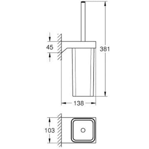 Grohe Selection Cube Toilet Brush Set Chrome 40857000