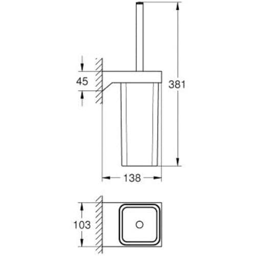 Grohe Selection Cube Toilet Brush Set Phantom Black 102277KF00