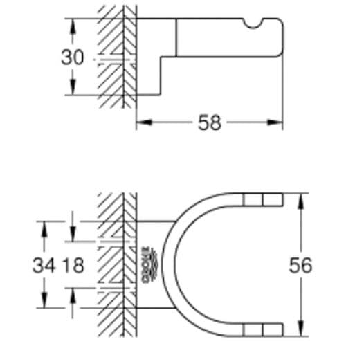 Grohe Selection Double Robe Hook Brushed Cool Sunrise 41049GN0