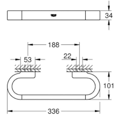 Grohe Selection Grip Bar Cool Sunrise 33cm 41064GL0