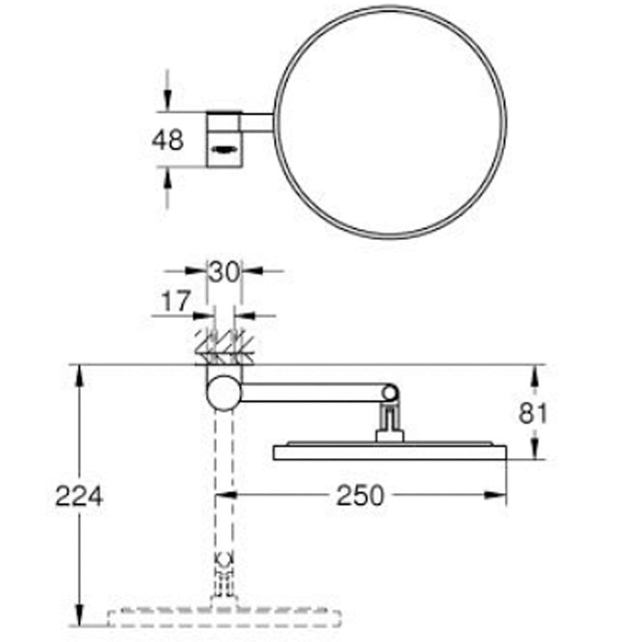 Grohe Selection Shaving Mirror Brushed Hard Graphite 41077AL0