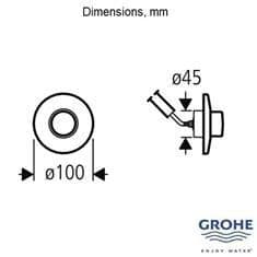 GROHE Single Flush 100 mm Round Air Button for Adagio Cisterns, Chrome, 37761000