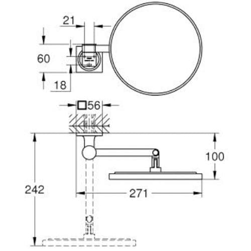 Grohe Spa Allure Beauty Shaving Mirror Brushed Cool Sunrise 40967GN1