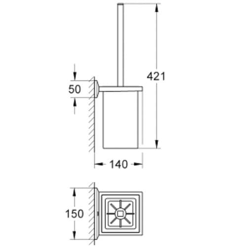 Grohe Spa Allure Brilliant Toilet Brush Set Chrome 40500000